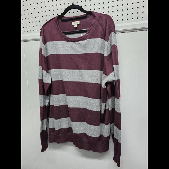 Sonoma Life+Style Lite Knit Sweater Men's Size 2X Burgundy/Grey - Picture 2 of 8